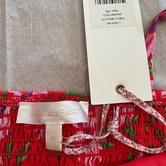 LoveShackFancy Fnelli Bralette Mambo Red XSmall - Picture 3 of 5